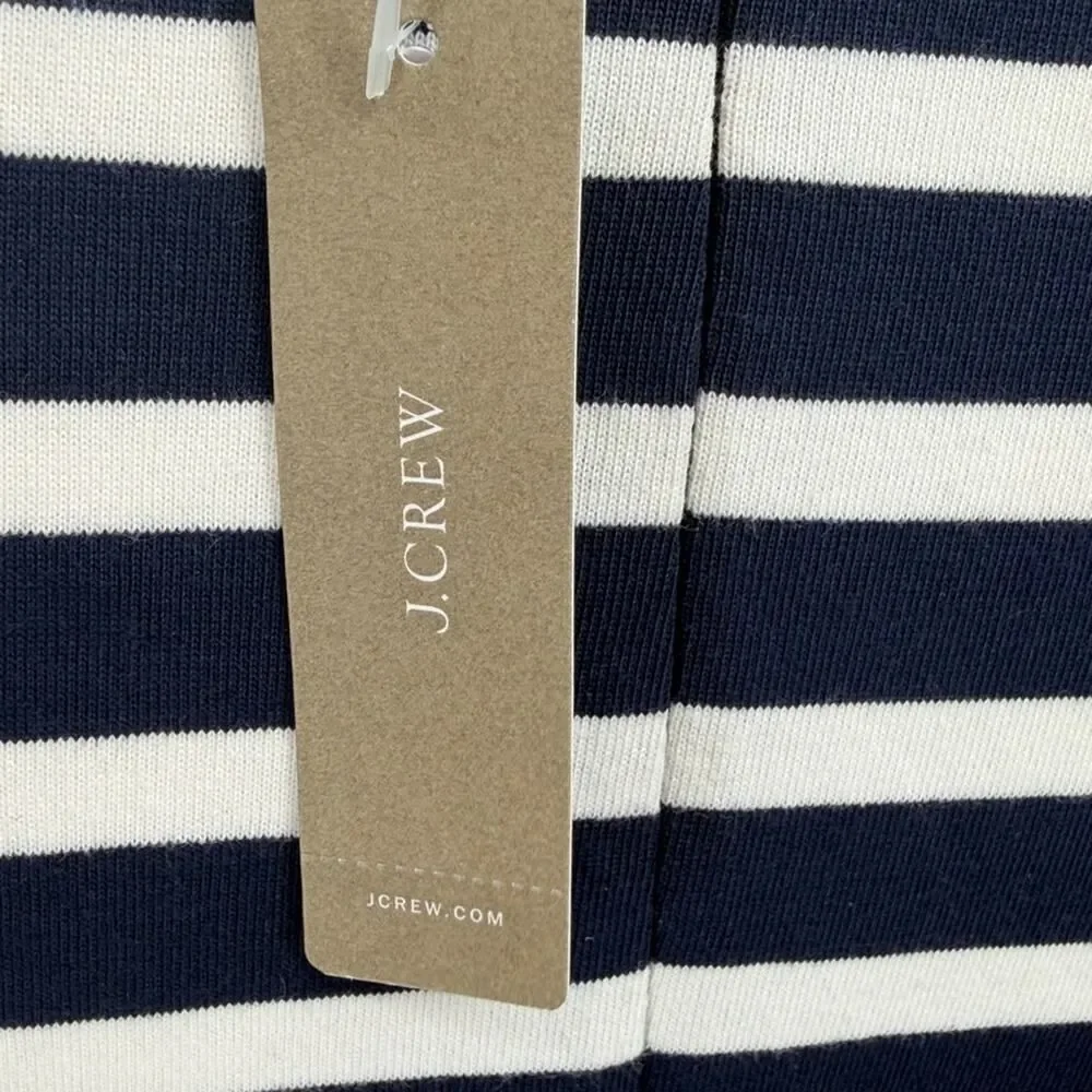 NWT J. Crew Navy and White Striped Long Sleeve Dress Small New with Tag Video